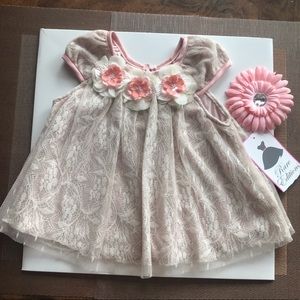 Rare Editions Girls Lace Top with Headband 18M New